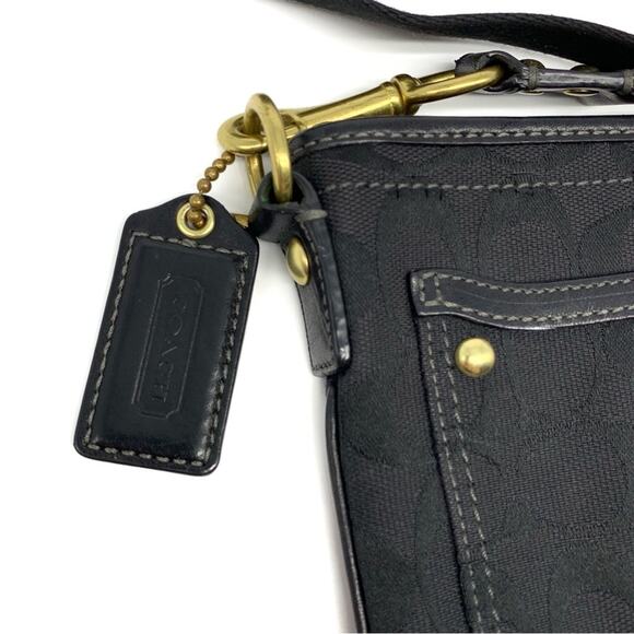 COACH #40897 Signature Slim Swingpack Crossbody Black - Picture 4 of 12